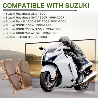 Sintered Front and Rear Brake Pads For Suzuki Hayabusa GSX1300 1999-2007 - style: Sintered Metal