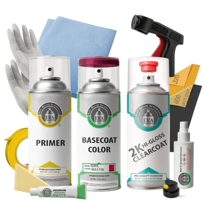 ERA Paints - WA379E - Red Tint Coat Metallic for GMC Exact OEM Color Match Automotive Touch Up Paint for Cars - Spray Paint with Premium Spray Nozzle - 2K Pro Kit - Made in USA - style: Spray - 2K Pro Kit