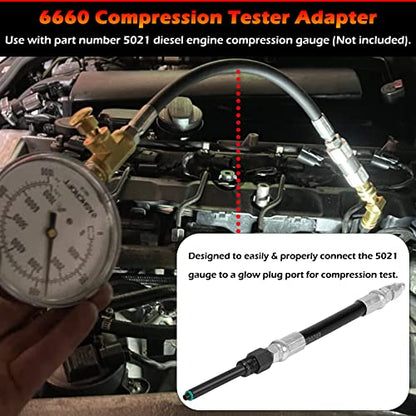 6660 Compression Tester Adapter Perfectly Compatible with 2003-2006 Ford 6.0L 6.4L VT365 Powerstroke Diesel Engines, Similar to 303-757