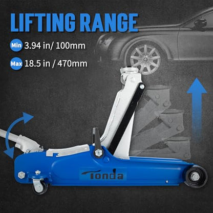TONDA 2.5 Ton Low Profile Floor Jack, 5,000 Lb Hydraulic Car Jack - color: BLUE