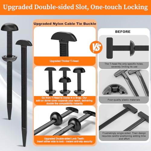 Coopache Nylon Universal Cable Tie Buckle for Car Heavy Duty 50 PCS - style: Black 50 PCS