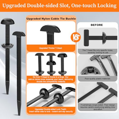 Coopache Nylon Universal Cable Tie Buckle for Car Heavy Duty 50 PCS - style: Black 50 PCS