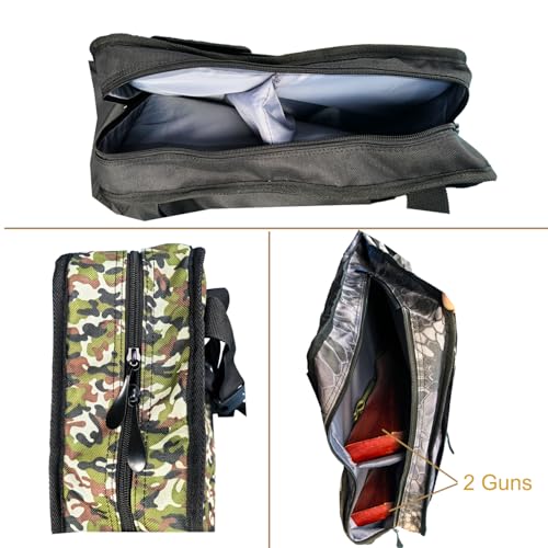 Heavy-Duty UTV ATV Double Gun Rack Roll Cage Organizer Bag - Padded Rifle Case with Extra Storage Compatible with Polaris Ranger, Can-Am, Honda, Yamaha, Kawasaki UTVs (Fits 2 Guns) - color: Camo Phython