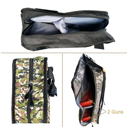 Heavy-Duty UTV ATV Double Gun Rack Roll Cage Organizer Bag - Padded Rifle Case with Extra Storage Compatible with Polaris Ranger, Can-Am, Honda, Yamaha, Kawasaki UTVs (Fits 2 Guns) - color: Camo Phython