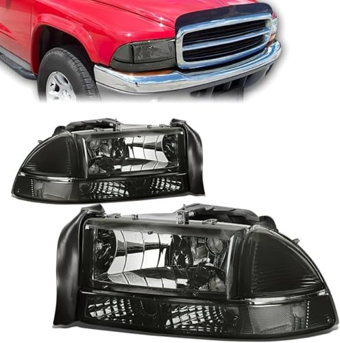 Headlight Assembly Compatible with Dodge Dakota 1997-2004 Compatible with Durango 1998-2004 Left Right Headlamp Set Clear Corner 55055110AF 55055110AH 55055111AG 55055111AH