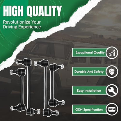 4Pc Front Rear Stabilizer Sway Bar End Links for Hyundai 2007 2008 2009 2010 Elantra All Models, 2011-2012 Elantra (2.0L Models ONLY) #OE K750102 K750032 - size: K750102&K750032-4PC