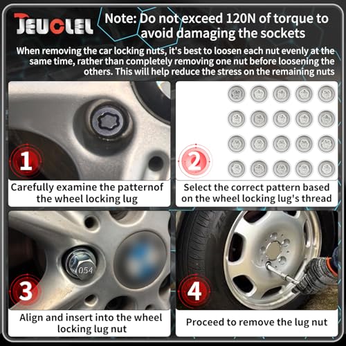 054 Wheel Locking Nut Key Socket for BMW, Socket OD 29mm - ID 25mm - color: Socket 054