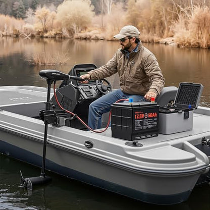 VEVOR 12V 60Ah LiFePO4 Dual Purpose Battery, 800CCA BCI Group 24 Deep Cycle & Starter Lithium Battery, Built-in Smart BMS, Automotive Start-Stop for RV, Marine, Trolling Motor, Car & Engine Starting - style: Group 24 60Ah 800CCA