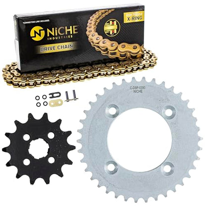 NICHE Drive Sprocket Chain Combo for Honda CRF110F Front 14 Rear 38 Tooth 420 X-Ring 86 Links - size: X-Ring Chain