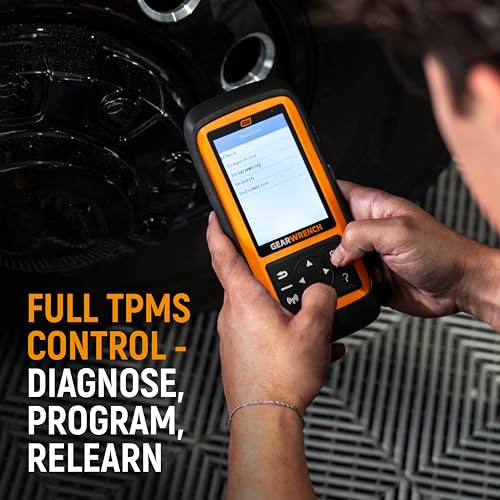 Bundle of GEARWRENCH Universal Tire Pressure Monitoring System Programming & Diagnostic Tool | GWTPMS + GEARWRENCH Universal Programmable Metal TPMS Sensor | GWTPMSM