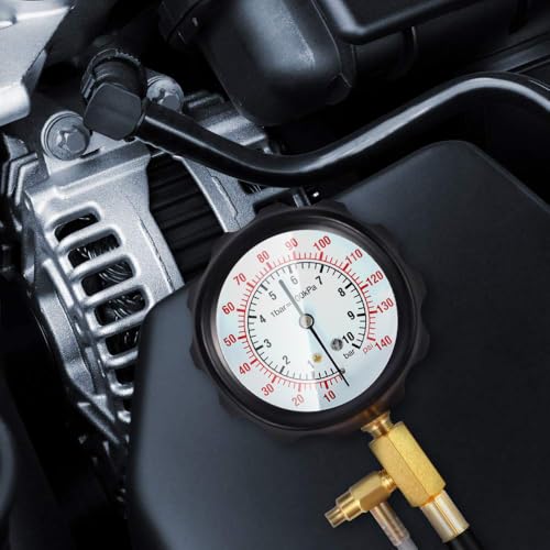 BETOOLL 0-140PSI Fuel Injector Injection Pump Pressure Tester Gauge Kit Black Case Fuel Pressure Tester Kit Car Tools - size: Master BK