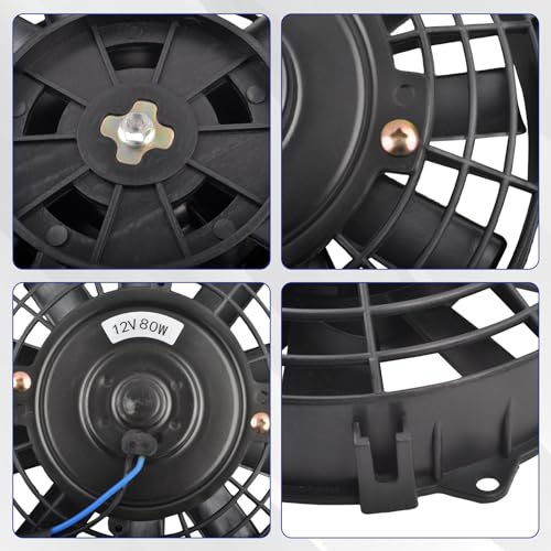 SSN 7" Black Electric Radiator Cooling Fan Assembly Kit - color: Black, size: 7" No Thermostat