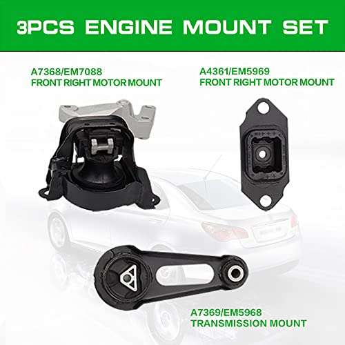 Engine Motor Mounts Compatible with 2012-2019 Nissan Versa/Versa Note 1.6L - size: 2012-2019 Nissan Versa 1.6L
