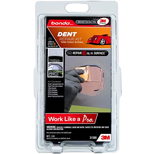 Bondo Dent Repair Kit, Paintable - Permanent - Non-Shrinking As You Complete Your Repair in Less Than Two Hours, 1 Kit (31588)