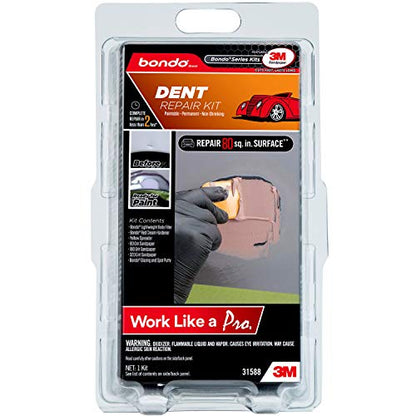 Bondo Dent Repair Kit, Paintable - Permanent - Non-Shrinking As You Complete Your Repair in Less Than Two Hours, 1 Kit (31588)