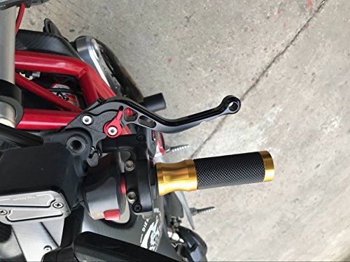 CNC Brake Clutch Levers Compatible with GROM MSX125 CBR300R CB300F CB300 CB300R CB300FA 2014-2020, CBR250R 2011-2013, CB400F CB400R 2013-15, CBR500R CB500F CB500X 2013-2020, CB125/F/R 2019-2020 - color: Red Lever with Black Adjuster