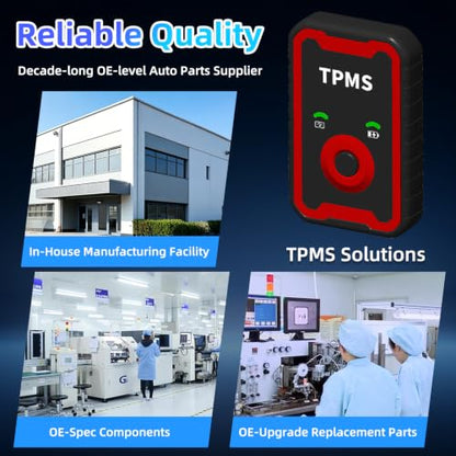 TPMS Sensors 1-Pack, Programmable Tire Pressure Monitoring System Sensors, 315MHz & 433MHz Dual Frequency, Covers 98% of Vehicles, Compatible Only with Caiwongtech Programming Tool (1pc)
