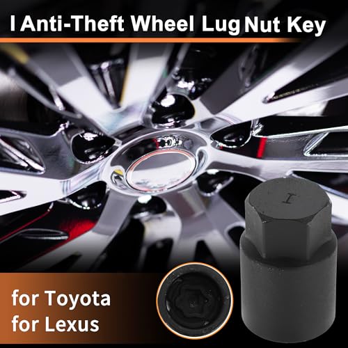 I Wheel Lock Lug Nut for Toyota for Lexus Anti-Theft Wheel Locking Nut Key Socket Removal Tool 1 Pc - size: Socket I