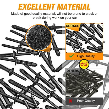 GOOACC 50Pcs 1/4" Hole Nylon Blind Rivets Fender Flare Bumper Door - color: 50Pcs 1/4" Hole Retainer