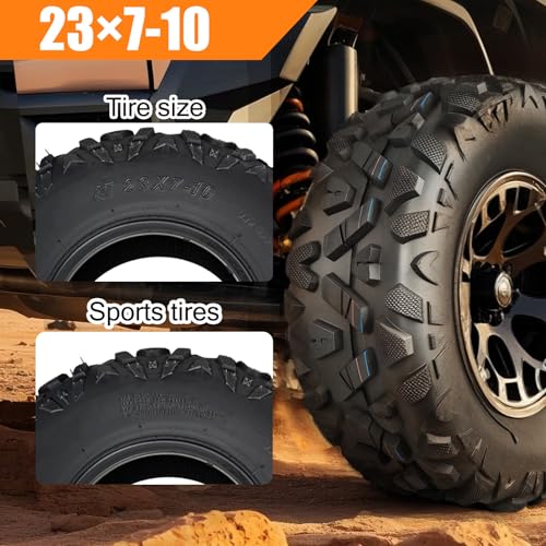 TRIPOWER 23x7-10 ATV UTV Tires 23x7x10 All Terrain Trail Sand Mud Off-Road Tire, 4PR Tubeless, Set of 2 - size: 23x7-10