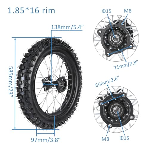 19"/16" Wheel Complete Upgrade Set 70/100-19 & 90/100-16 Dirt Bike Tire Wheels - Front and Rear Tires, Rims, Tubes & 420 53T Sprocket Rotors for Dirt Pit Bike Offroad Apollo 125cc 150cc 200cc