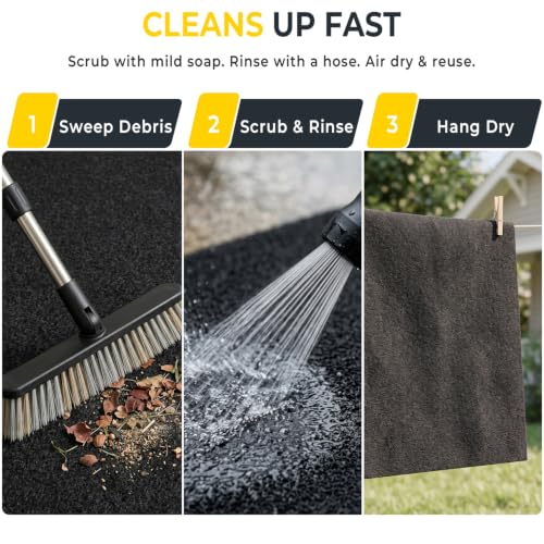 20' x 7'4" Garage Floor Mats - All-Weather Garage Floor Mats for Under Car, Absorbent Oil Spill Mat, Anti-Slip Garage Carpet, Reusable Garage Mats with Waterproof Backing, Garage Car Mat & Floor Rug - size: 7'4" x 20' (Rectangular)