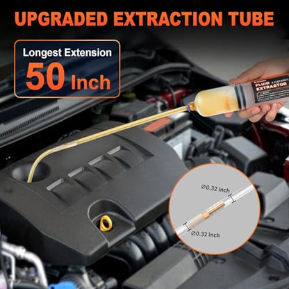 H-veenjor 200 CC Automotive Fluid Extractor Pump with Soft Hose & Two Tubes - size: 200CC