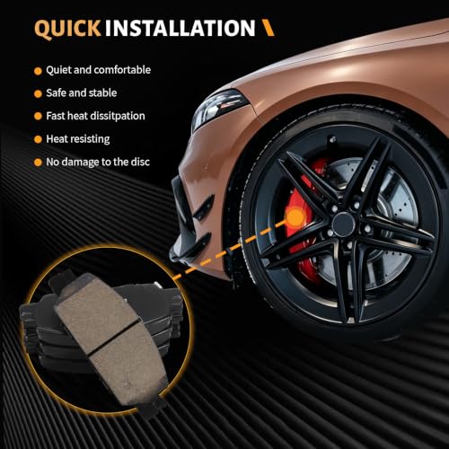 D1860 Front Ceramic Brake Pads Kit Fit For Honda Accord 2016-2017 Only LX-S Models - style: HZ1860