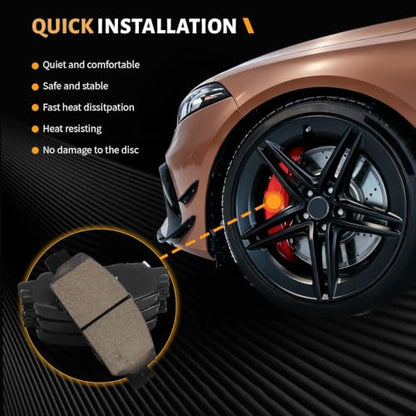 D1860 Front Ceramic Brake Pads Kit Fit For Honda Accord 2016-2017 Only LX-S Models - style: HZ1860