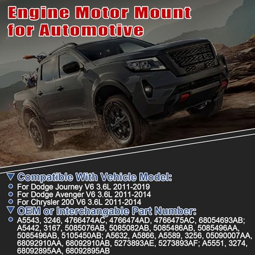4Pcs Engine Motor Mount Compatible with Dodge Journey 2011-2019