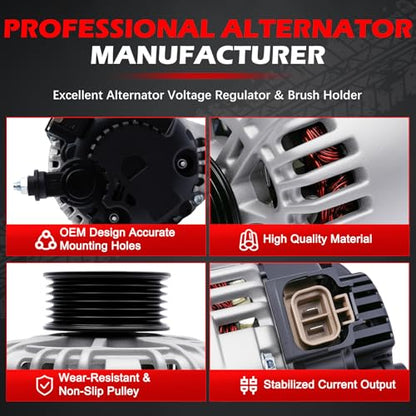 Alternator 11188 New 120A 12V for Santa Fe 2005-2006 V6 2.7L - size: 11188