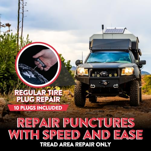 GlueTread Complete Off-Road Tire Repair Kit - Fix Sidewall Damage and Punctures - Includes Heavy Duty Tire Patch Kit, Plugs & Colby Emergency Valve Stem - Enhanced Rubber Formula, Fast Setting