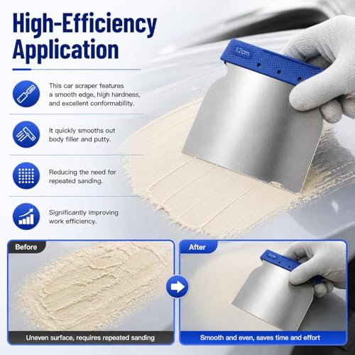 4PCS Car Body Filler Spreader Kit,4 Sizes Car Scraper