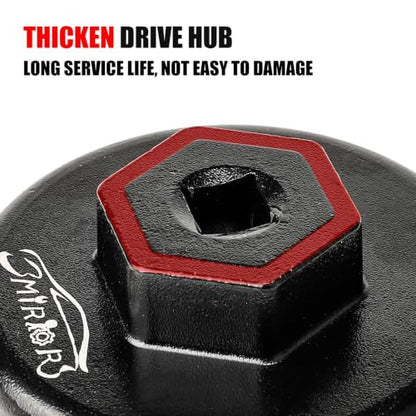 3mirrors Oil Filter Wrench Oil Filter Cap Wrench Compatible with HONDA ACURA (Custom) Durable Aluminium, 64MM 14 Flute