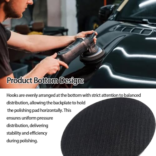 Car 5" Rotary Backing Plate, Flexible Hook-and-Loop Face PU Polisher Sander Plate for Car Care Detailing Finishing, 5/8" Thread Polishing Buffer Backing Pad, Universal for Vehicles - size: 5"