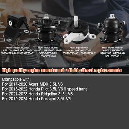 Engine Mount For Honda Pilot 2016-2022 3.5L V6 9 Speed - size: 2016-2022 Pilot 3.5L