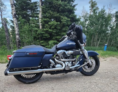 TOFR 18x3.5 18x3.5 Fat Spoke Wheels Black For Harley Touring Baggers 84-08 - color: Gloss Black, size: Front:18x3.5 Rear:18x3.5