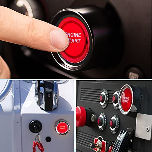 Nilight Start Engine Button 12V DC 50A Red - color: Red Start Engine Button
