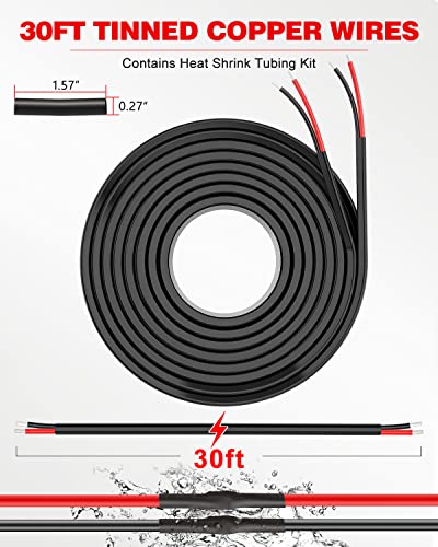 NAOEVO 18 Gauge Wire 2 Conductor, 18 Gauge Automotive Wire 12V Cable, 30FT - size: 30ft, style: 2C-18AWG
