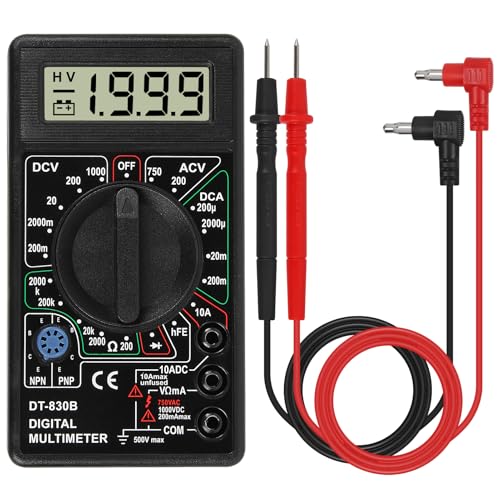 DT-830D Digital Multimeter with Buzzer Square Wave Output Voltage Ampere Ohm Tester Probe DC AC LCD Overload Protection