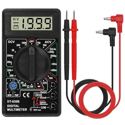DT-830D Digital Multimeter with Buzzer Square Wave Output Voltage Ampere Ohm Tester Probe DC AC LCD Overload Protection