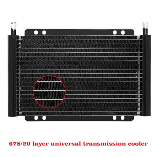 Aluminum transmission cooler kit,Cooling protection, Improving car performance,11 x 9.5 x 0.7 inches
