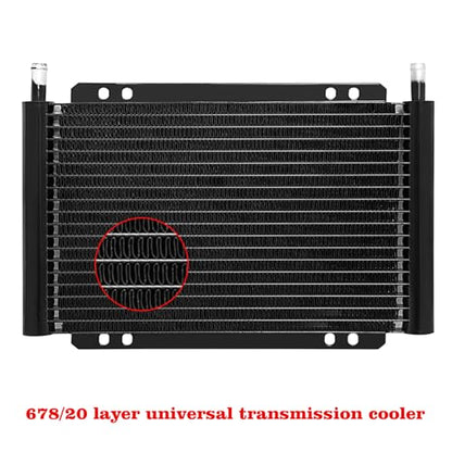 Aluminum transmission cooler kit,Cooling protection, Improving car performance,11 x 9.5 x 0.7 inches
