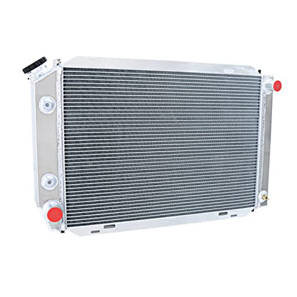4 Row Radiator For Ford Mustang Foxbody GT SVT LX 1979-1993 - size: 4 Row Radiator+CNC 1.3Bar Cap(AT)
