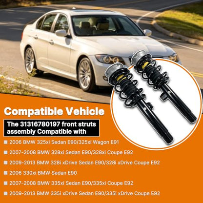 Pair Front Struts Assembly w/Coil for 06-13 BMW 325xi 328i 335i xDrive