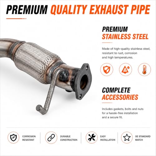 52604 Flex Exhaust Pipe for 2009-2010 Hyundai Sonata 2.4L FP08 - size: 2009-2010 Sonata 2.4L