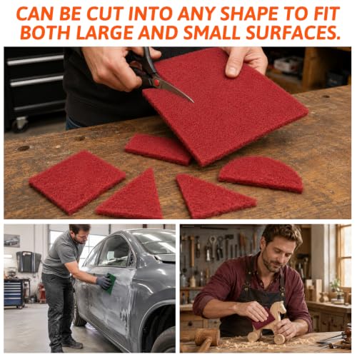 12 Pack 6" x 9" General Purpose Scuff Pads – 120 240 400 1000 Grit– Thick Design Hand Automotive Sanding Pads for Scuffing, Paint Prep, Auto Body & Woodworking - color: Mix*12pcs