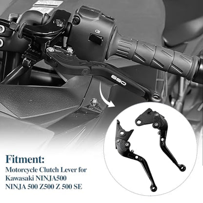 Motorcycle Brake and Clutch Lever Set Adjustable CNC Aluminum Replacement Clutch Levers for Kawasaki NINJA650 Ninja 650 EX650 2017-2024 2025 2026(Black) - color: Black