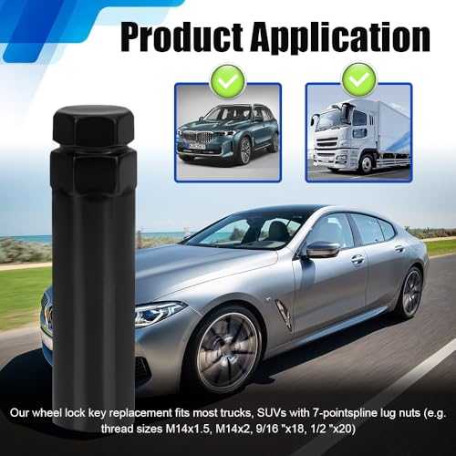 7 Spline Lug Nut Socket, Wheel Lock Key Replacement for Aftermarket 7 Spline Lug Nut, Drive Tuner Replacement Socket Key Tool Compatible with 19mm 3/4" 21mm 13/16" Hex Socket Wrench (7 Spline) - color: 7 Spline