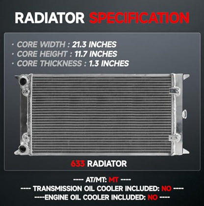 VibeUp 633 Radiator | Without TOC & EOC | 21-3/10" - size: RAD:633
